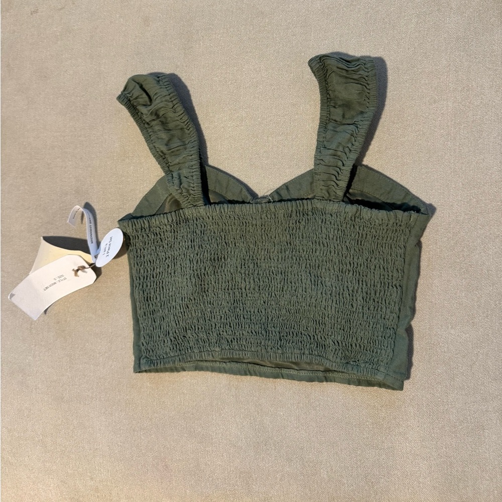 Olive Smocked Tank Top